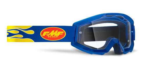 Goggles FMF Powercore Flame Navy - Mica Transparente